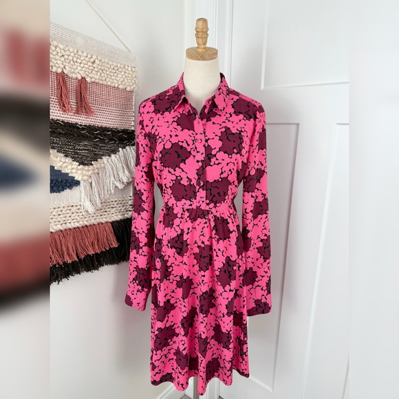 Kate Spade Bubble Dot Floral Dress Pink Sz 14 - Picture 2 of 13